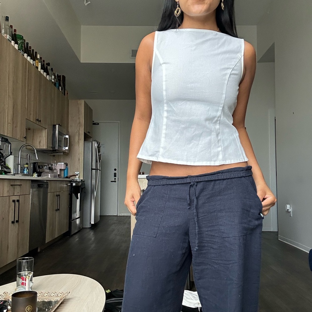 Princess Polly Open back Sleeveless White Top